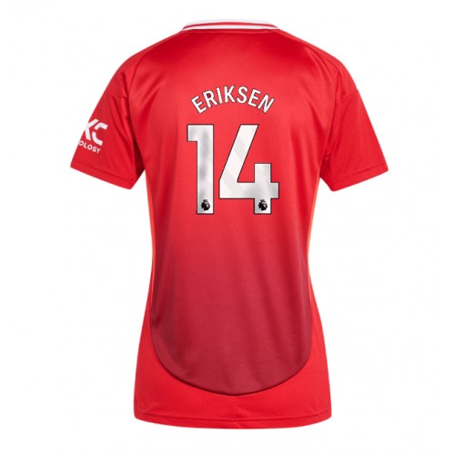 Fotbalové Dres Manchester United Christian Eriksen #14 Dámské Domácí 2024-25 Krátký Rukáv